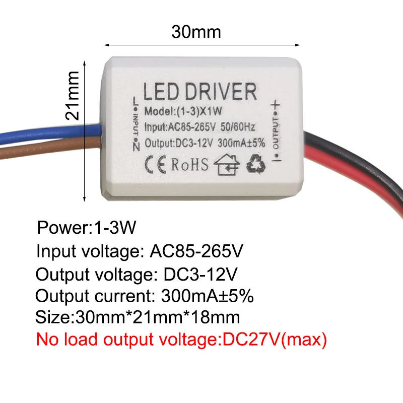 pilote led alimentation 3w 12w 18w durable facile ac85 265v rohs ccc