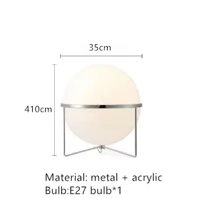 lampe sol moderne sphères translucides blanc chrome nordique minimaliste led acrylique