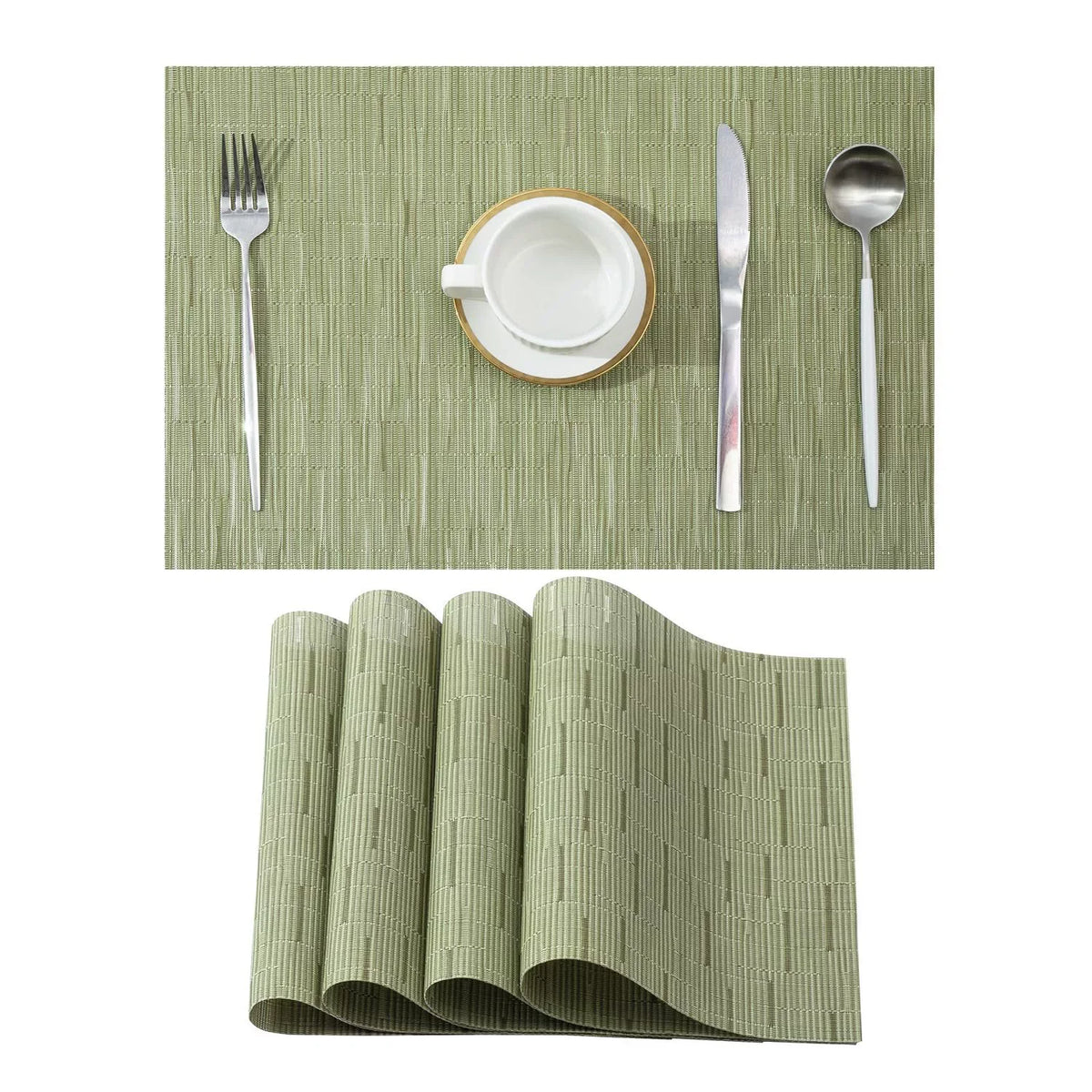 tapis table moderne bleu marine rayures fines 18in 12in durable vinyle respectueux environnement
