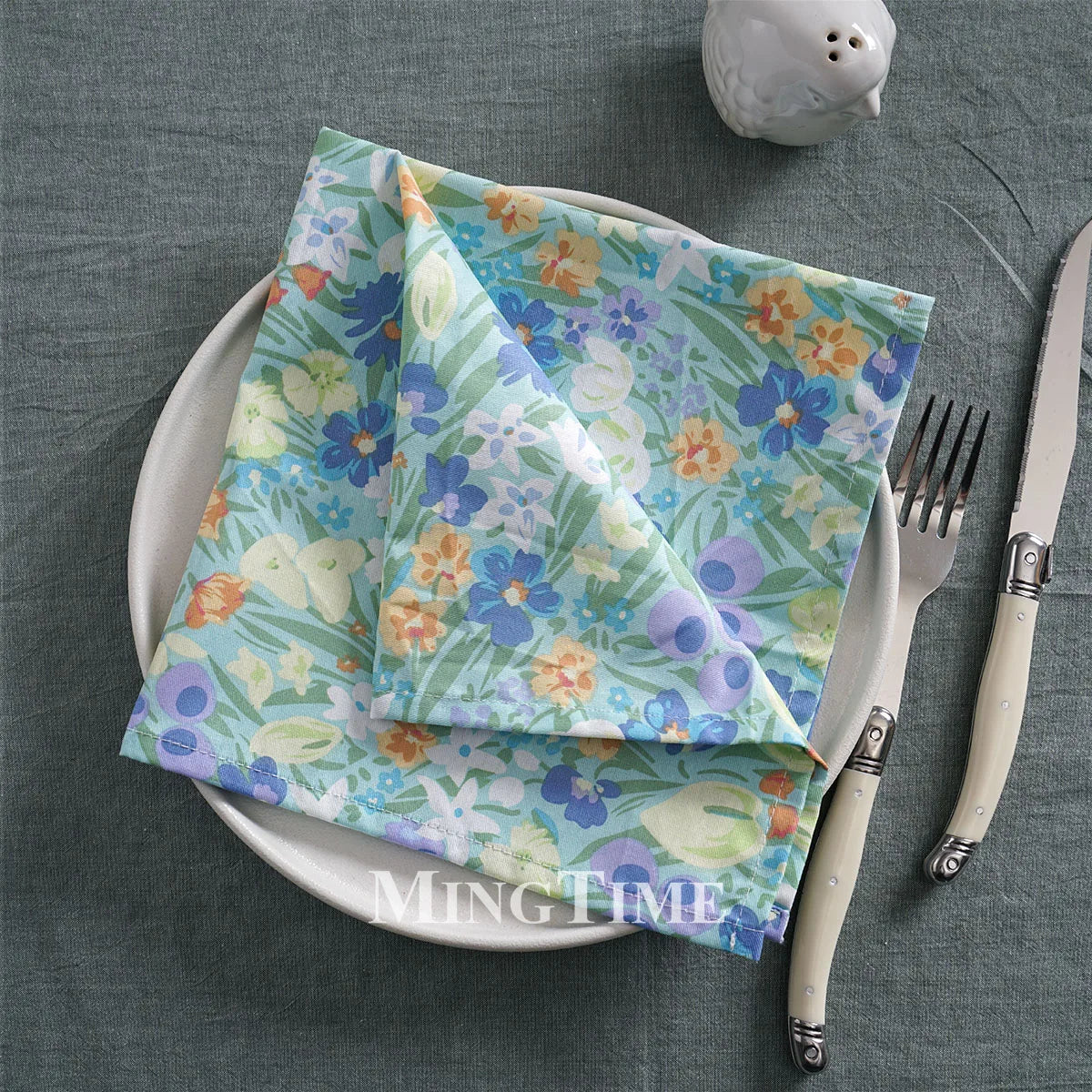 serviettes table multicolores fleurs fruits coton réutilisables moderne floral annuel doré maison fête repas