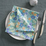 serviettes table multicolores fleurs fruits coton réutilisables moderne floral annuel doré maison fête repas