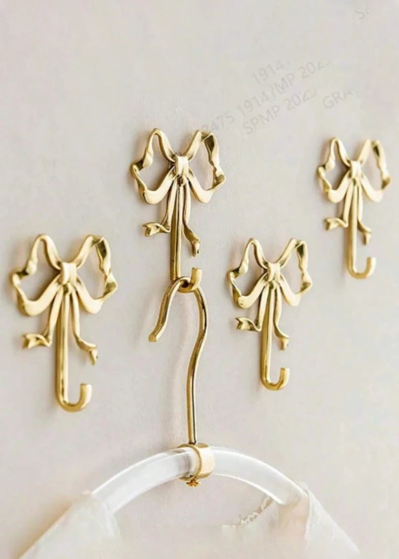porte sacs décoratif or ruban noeud argent bronze opacité vintage