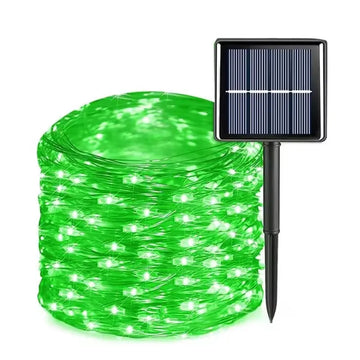 guirlande lumineuse solaire extérieure vert clips fixation jardin décoration fête