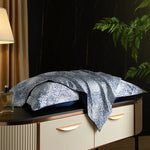 drap lit vert clair blanc motif feuilles bambou coton doux coton naturel