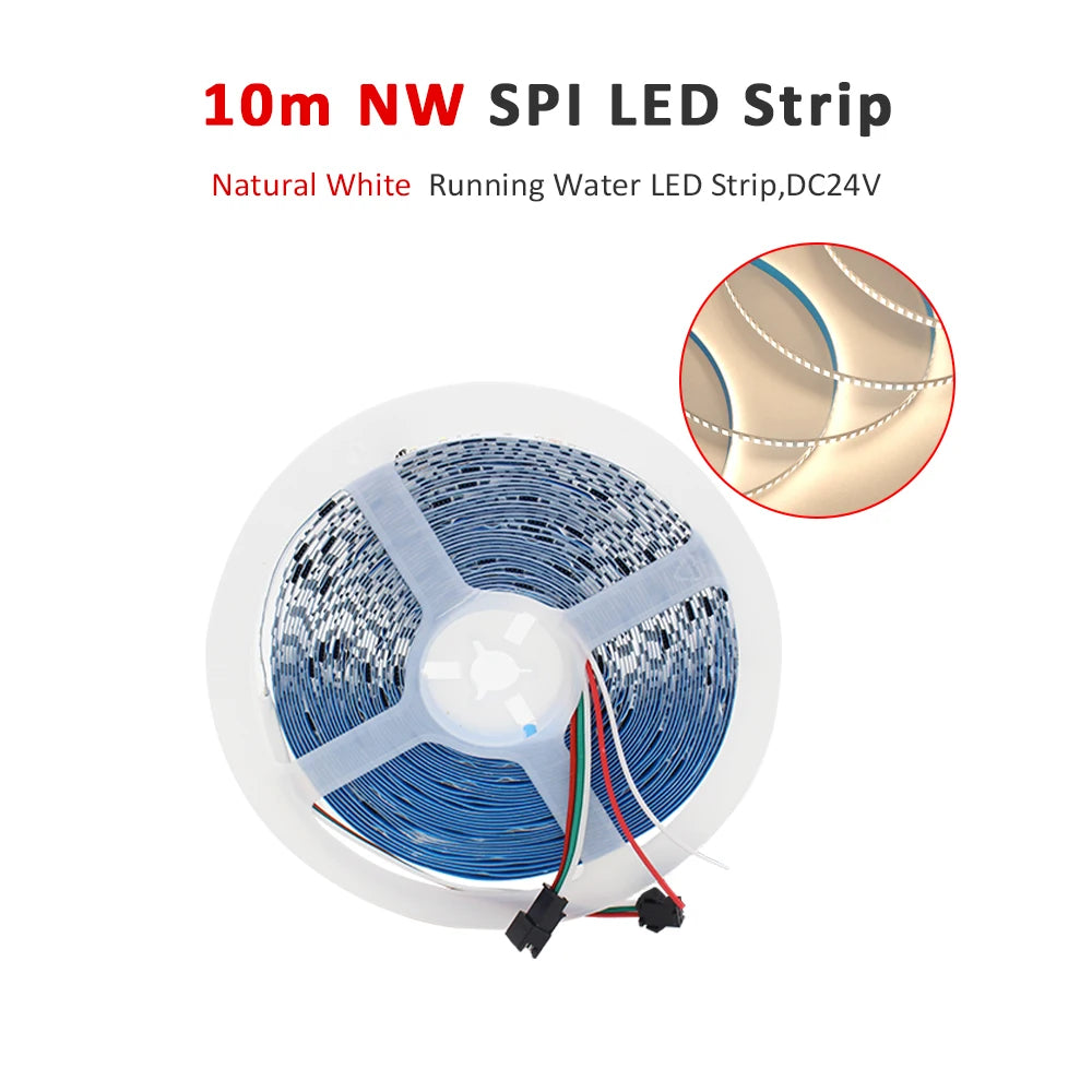 ruban led 24v 120leds blanc froid chaud moderne adhésif contrôleur