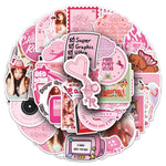 stickers adhésifs graphiques moderne rose blanc décoration téléphone portableiaux