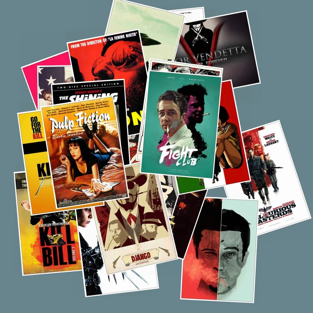 affiches films classiques autocollants couleur variées portraits scènes titres réutilisables portable téléphone scrapbook