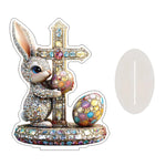 figurines decoratives animaux elements religieux luxueux base transparente effet scintillant motifs floraux