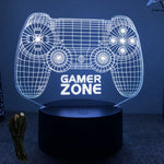 lampe led 3d manette jeu bleu vert violet jaune télécommande moderne