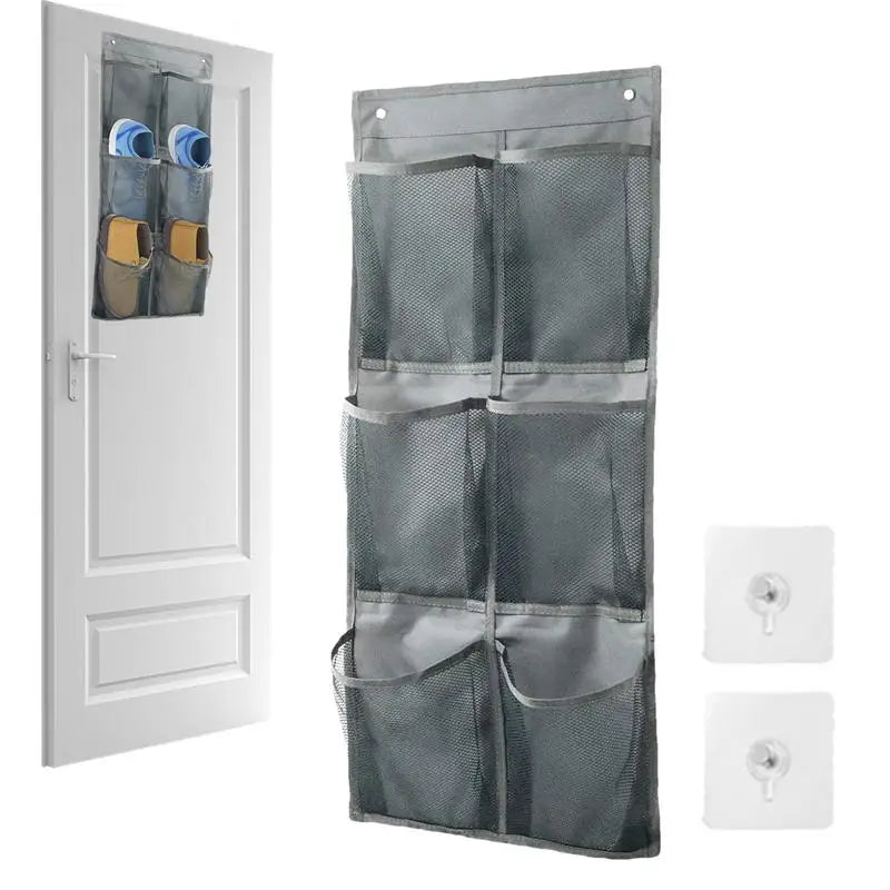 organisateur chaussures suspendu tissu mesh gris blanc noir utilitaire rangement porte mur voyage