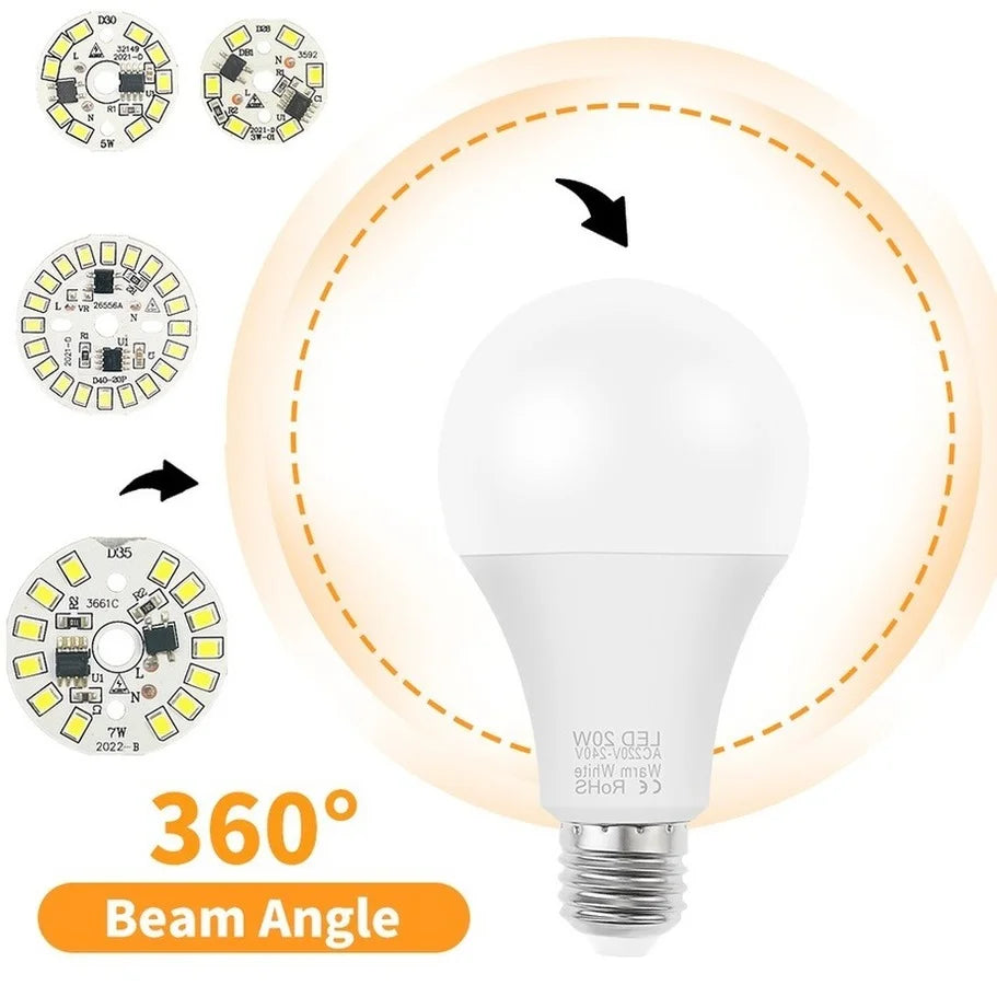puce led 3w 5w 7w 9w 12w smd 2835 ac 220v 240v blanc froid