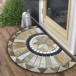 tapis porte demi rond motif floral moderne antidérapant lavable divers couleurs abeilles mandala