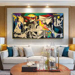 Tableau sans cadre accroché dans un intérieur contemporain