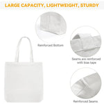 sac main blanc uni sans fermeture éclair poignées détachables toile polyester coton robuste réutilisable