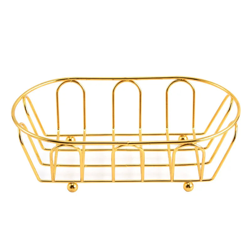 panier cosmétiques argenté grille moderne acier inoxydable rangement coiffeuse accessoires photo
