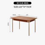 table manger rectangulaire bois foncé chaises osier tressé bancs assortis meuble bas vitré déco