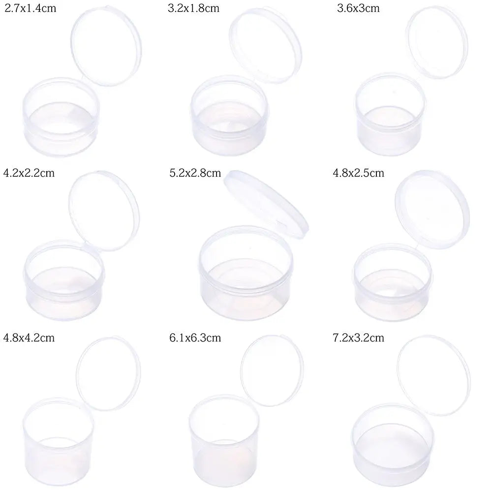 boîtes rangement transparentes petites objets bijoux vis divers 2.7x1.4cm 3.2x1.8cm 3.6x3cm 4.2x2.2cm 4.8x2.5cm 4.8x4.2cm