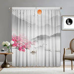 rideaux blancs paysages japonais aquarelle moderne pièces polyester 75x166cm 105x230cm