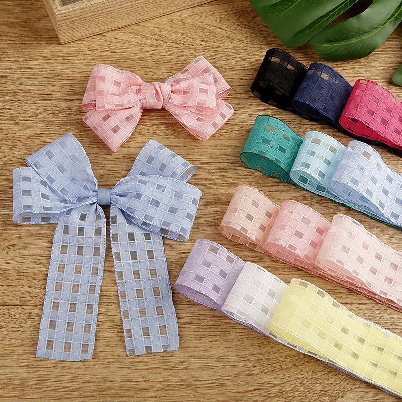 ruban carreaux relief polyester nœud cheveux fille décoration mariage accessoire couture artisanat