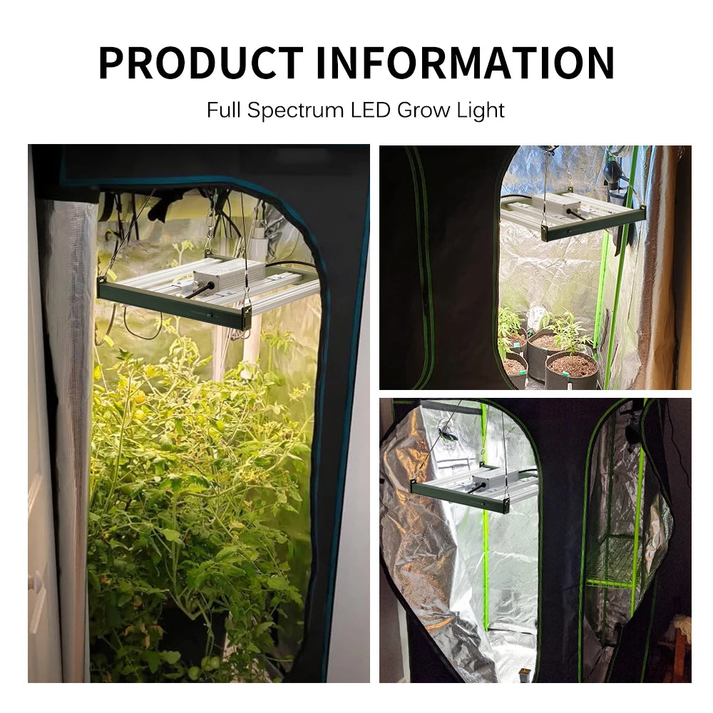 lampe culture plantes led 120w 200w 320w spectre complet interrupteur alu moderne vert blanc