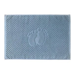 tapis bain coton absorbant motif pieds moderne vert clair gris bleu clair