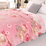 couverture polaire fleur rose printemps automne portable qualité hospitalière hôtelière voyage maison