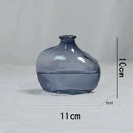 vases verre bleu marron transparent modernes minimaux fleurs artificielles 9cm 10cm 11cm