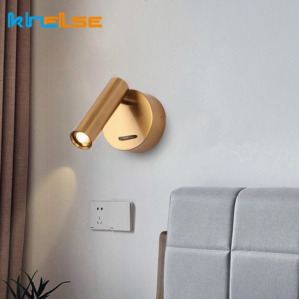 Détail de l'interrupteur rotatif de l'applique murale LED