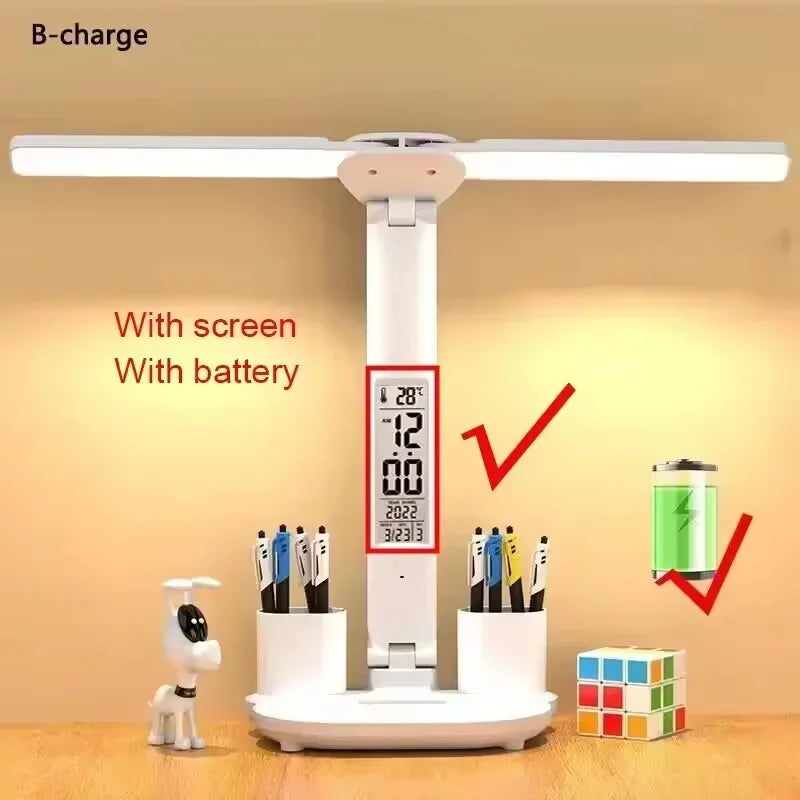 lampe led rechargeable affichage numerique port usb blanc moderne