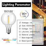 ampoule led filament doré transparente e12 1w 249 lumens 360° classique 11 50v 2000h