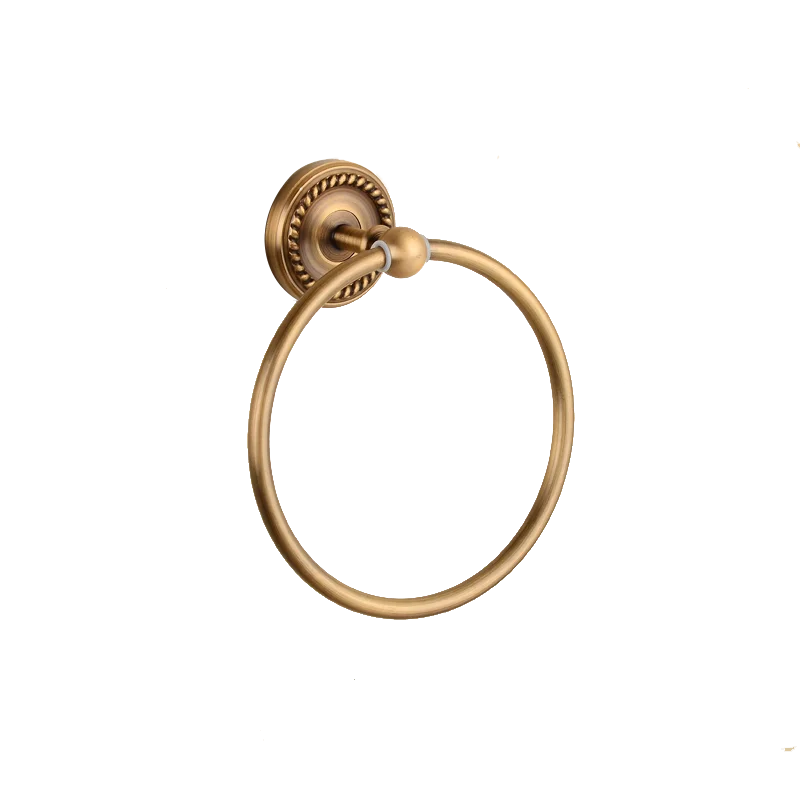 accessoires salle bain bronze doré classique finement ciselé serviette suspendue porte savon porte rouleau