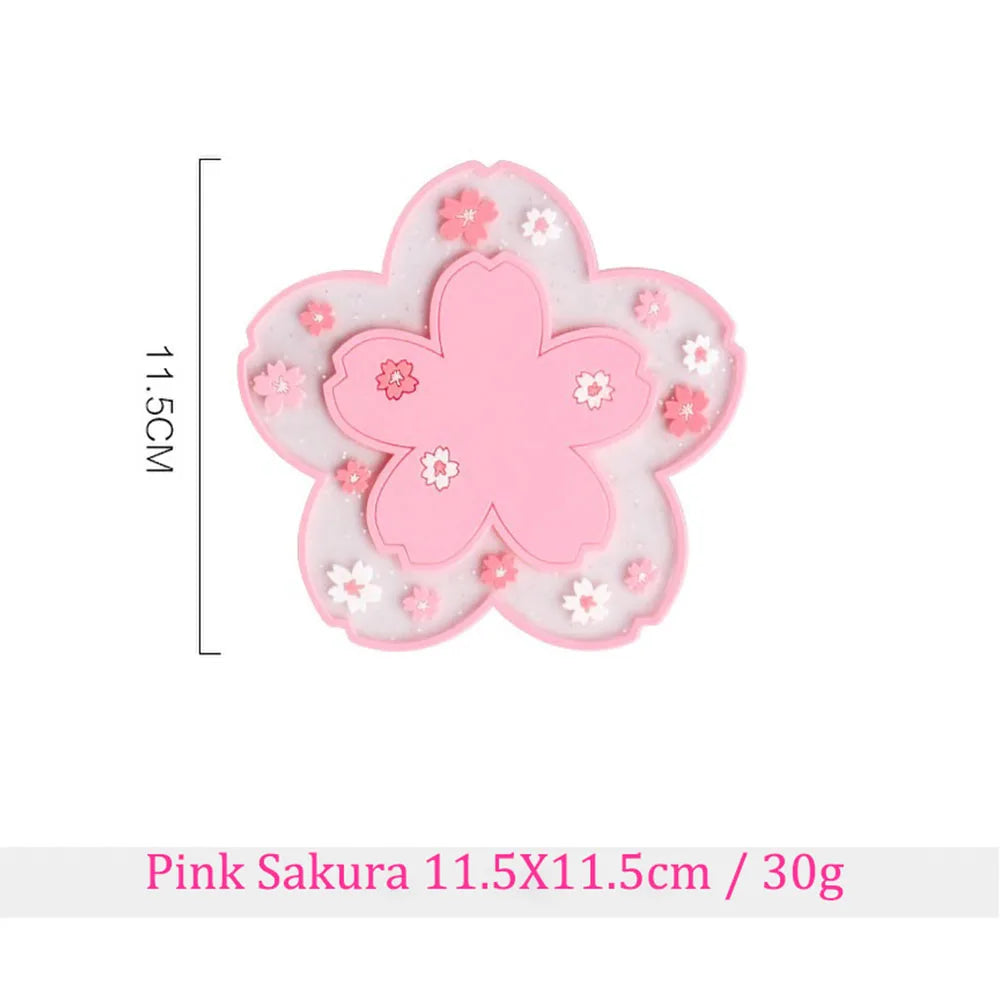 coasters polyester transparents fleurs roses blanches modernes antidérapants cuisine décoration