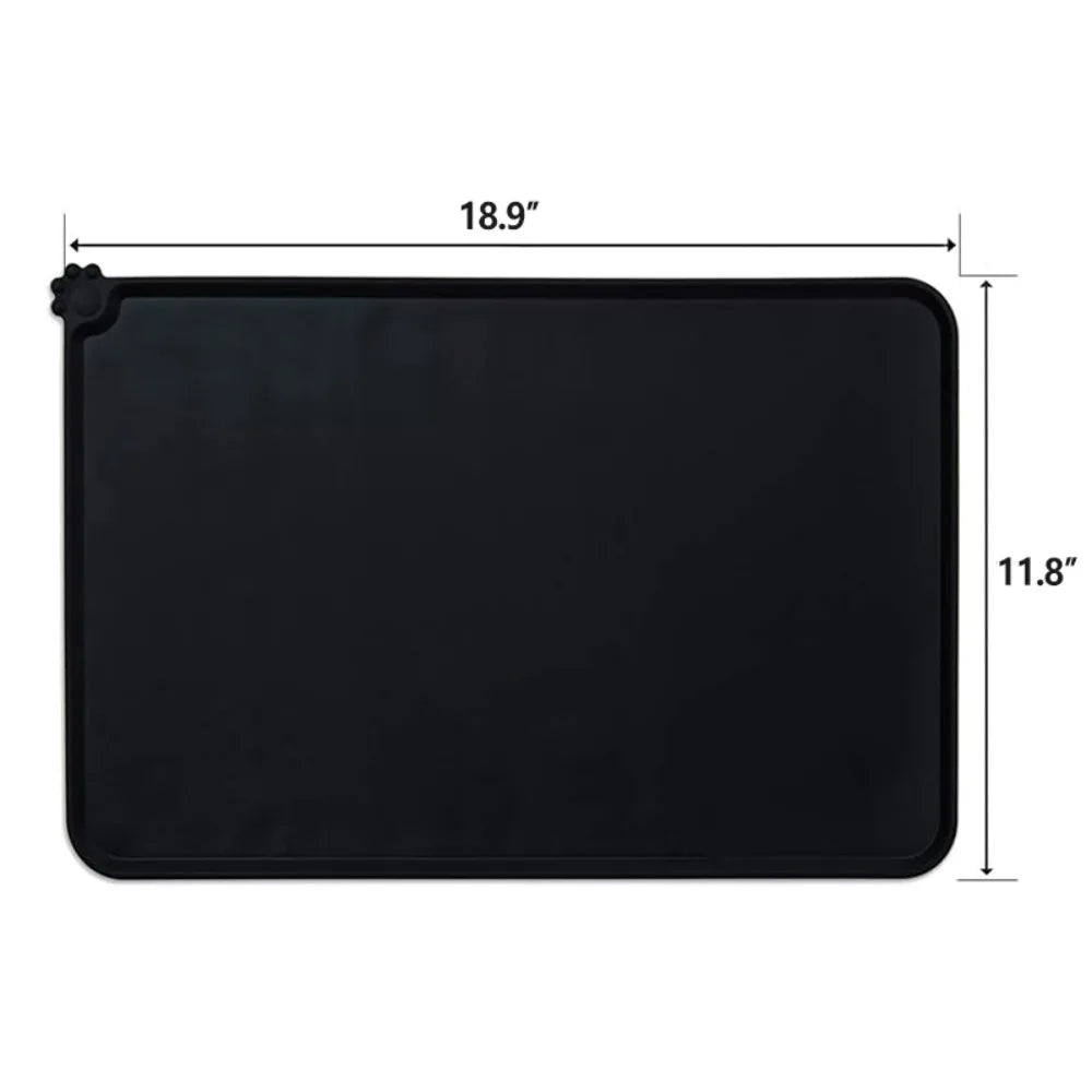 tapis alimentation impermeable silicone bord eleve animaux compagnie moderne noir gris rose