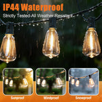 guirlande lumineuse led transparente dorée verre teinté forme cloche vintage clips noirs télécommande imperméableextérieur