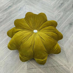 coussin décoratif velours motif fleur six pétales moderne lavable lit chambre
