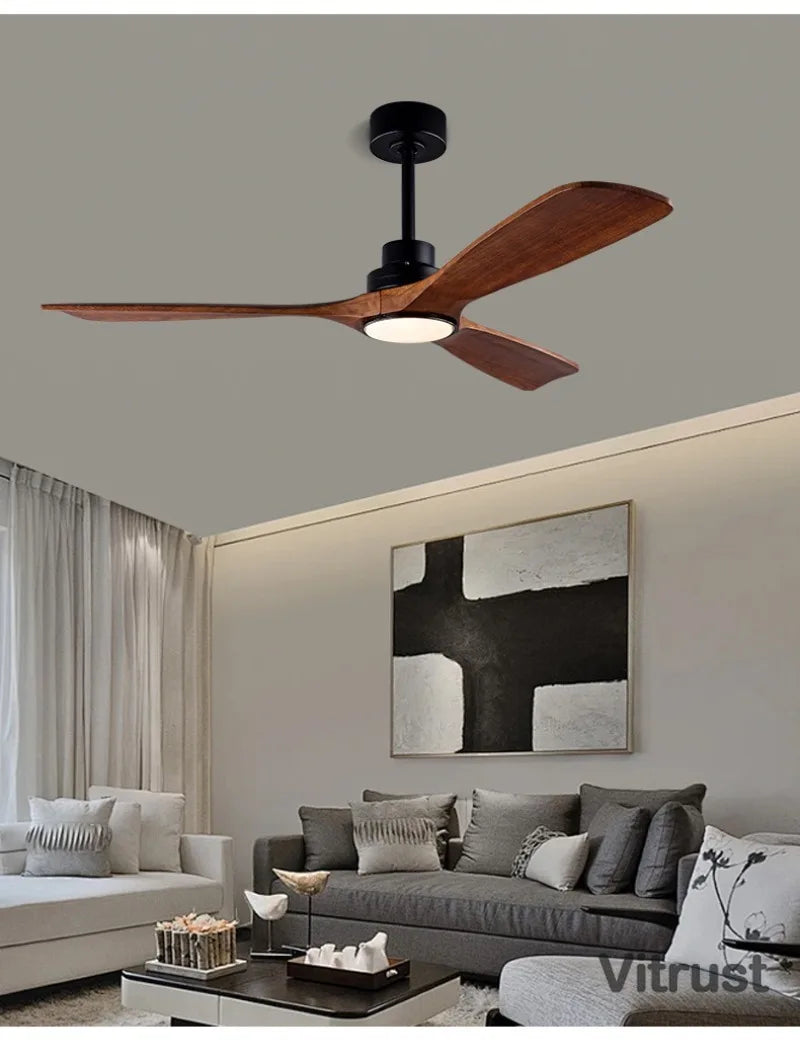 ventilateur bois moderne led noir blanc télécommande 42 52 60inch