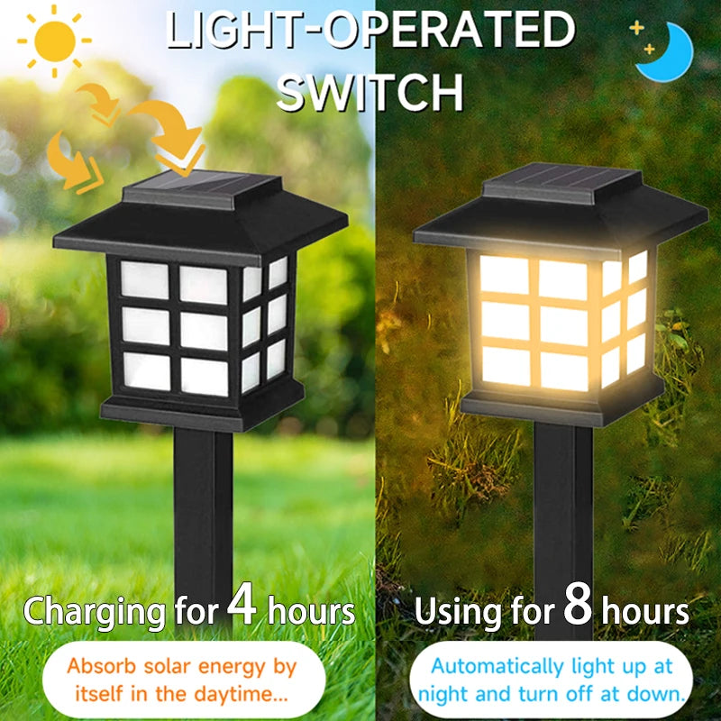 lampe solaire extérieure noire carreaux blancs classique batterie panneau solaire ledextérieur jardin decoration