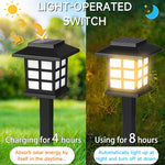 lampe solaire extérieure noire carreaux blancs classique batterie panneau solaire ledextérieur jardin decoration