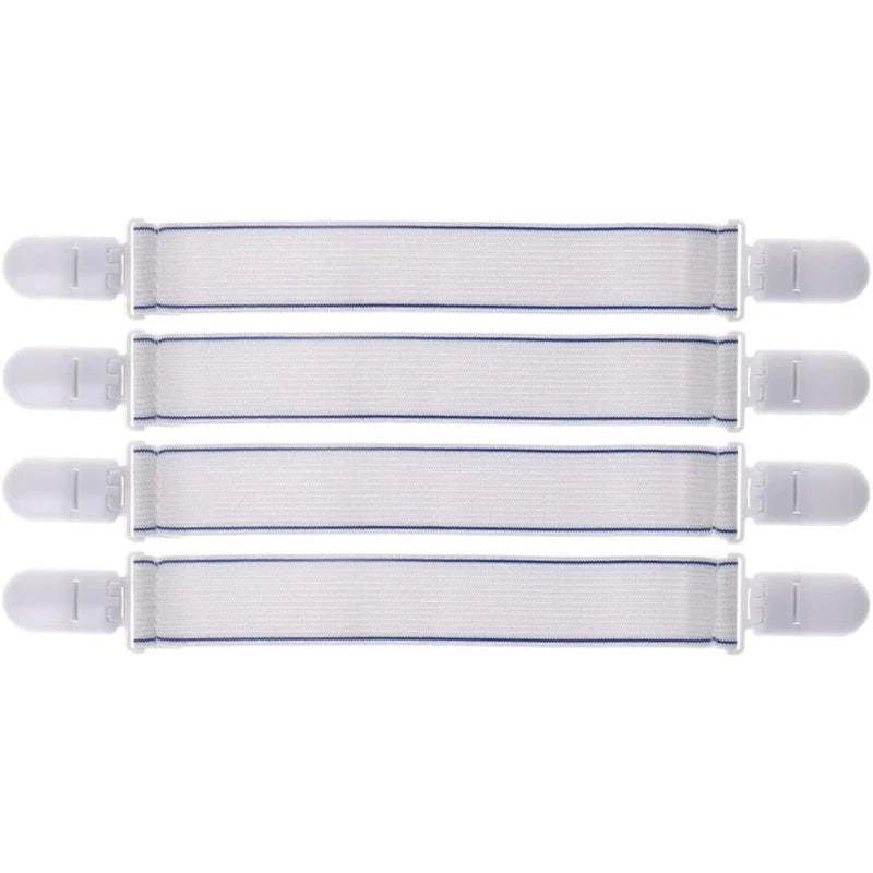 attaches élastiques tissu blanc bleu clips utilitaires rideaux draps rangement maison ordinaire longueur ajustable