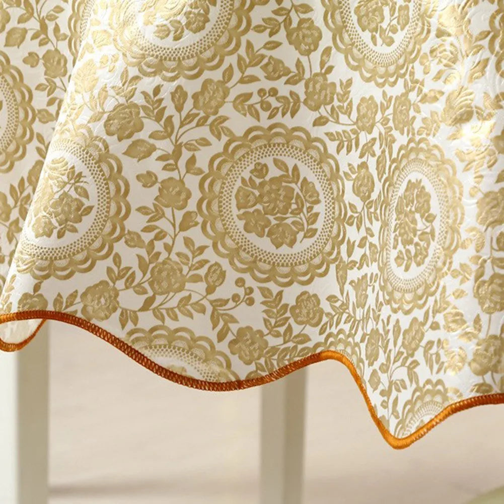nappe fleurie imperméable thème nouvel an classique rose or vintage table manger polyester coton