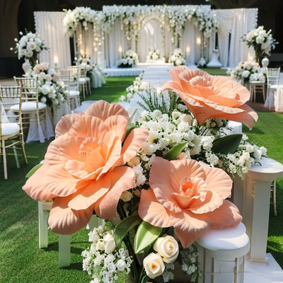 Fleur artificielle géante pivoine blanche 50 cm décoration mariage