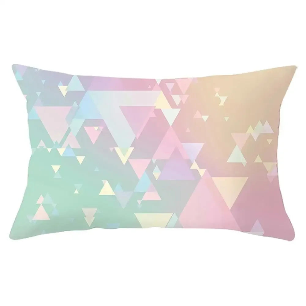 coussin rectangulaire géométrique multicolore décoration intérieure moderne polyester confortable 30x50cm fixations