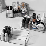 boîte rangement cosmétiques transparente moderne support rouge lèvres maquillage skincare pinceaux minimaliste