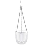 pots suspendus auto arrosants balcon cour plastique rayures vertes modernes marrons chaine inclusion plante