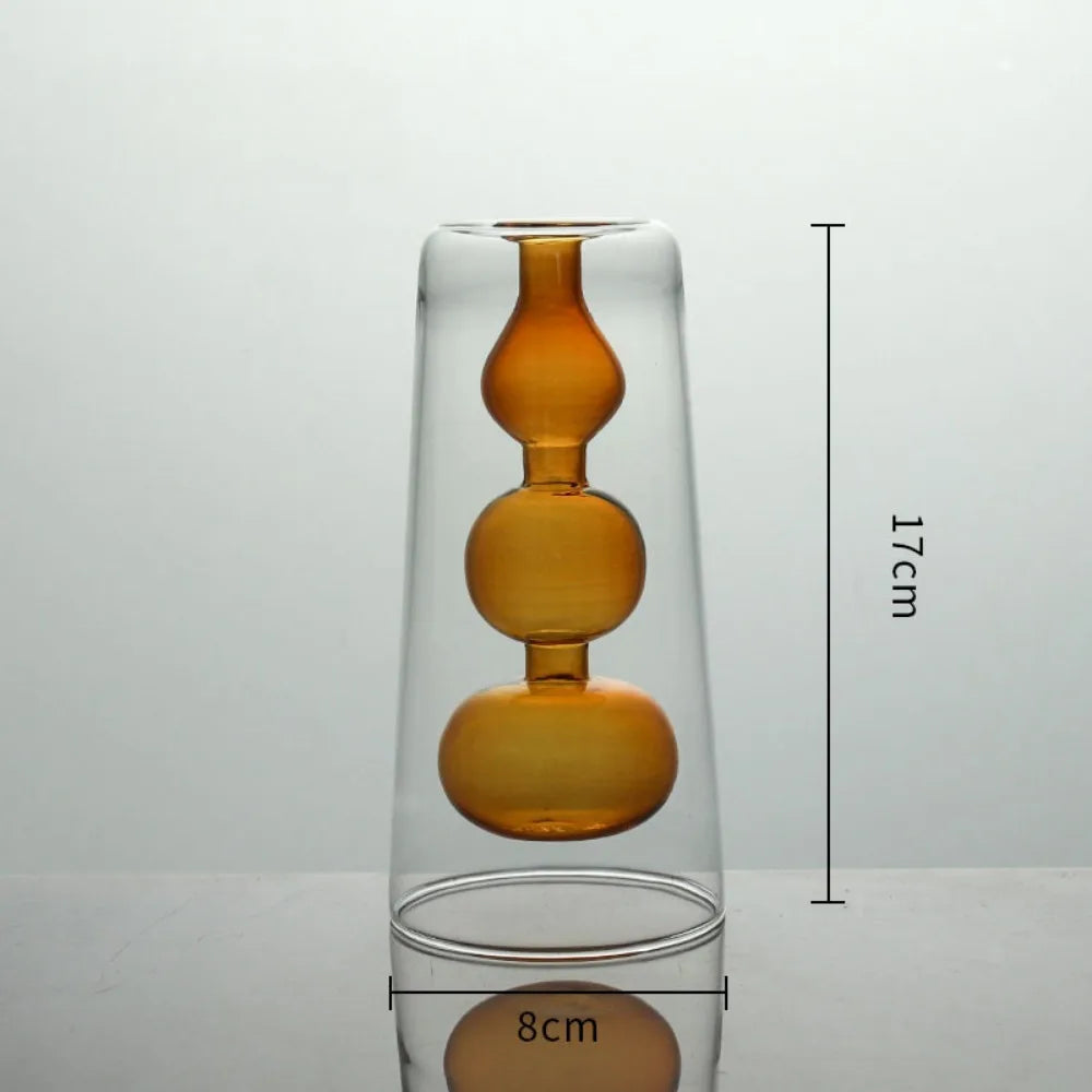 vases verre modernes transparents sphères bleu vert rose violet orange