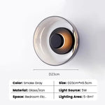 Lampes murales modernes doré noir gris concentrique verre transparent éclairage central minimaliste