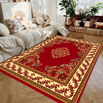 tapis salon rouge bleu motif floral classique décoration maison moderne tapis épais intérieur luxe