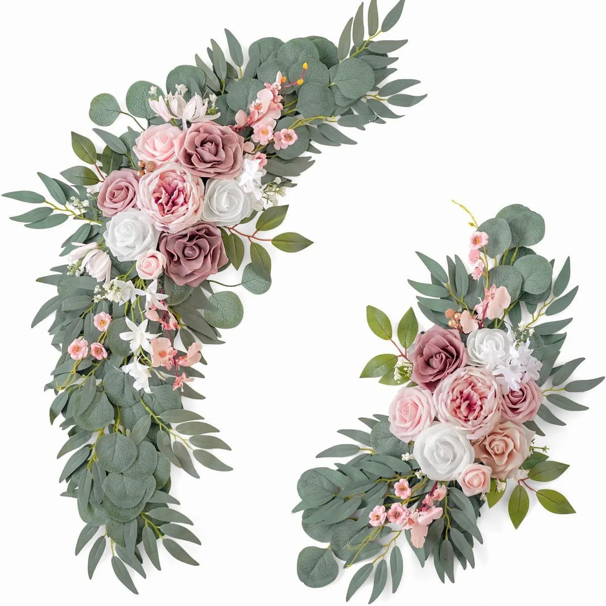 décorations florales mariage fleurs roses eucalyptus vert blanc anniversaire baby shower