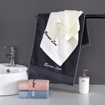 serviettes bambou rapide absorption blanc rose bleu noir écriture brodée texture douce classiqueUsageId:123