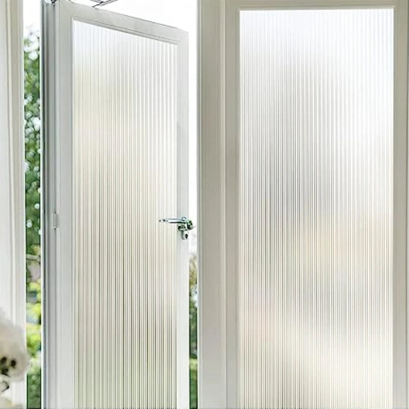 film décoratif fenêtre blanc rayures verticales moderne pvc autocollant opaque 30x200cm 40x500cm 50x200cm